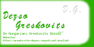 dezso greskovits business card